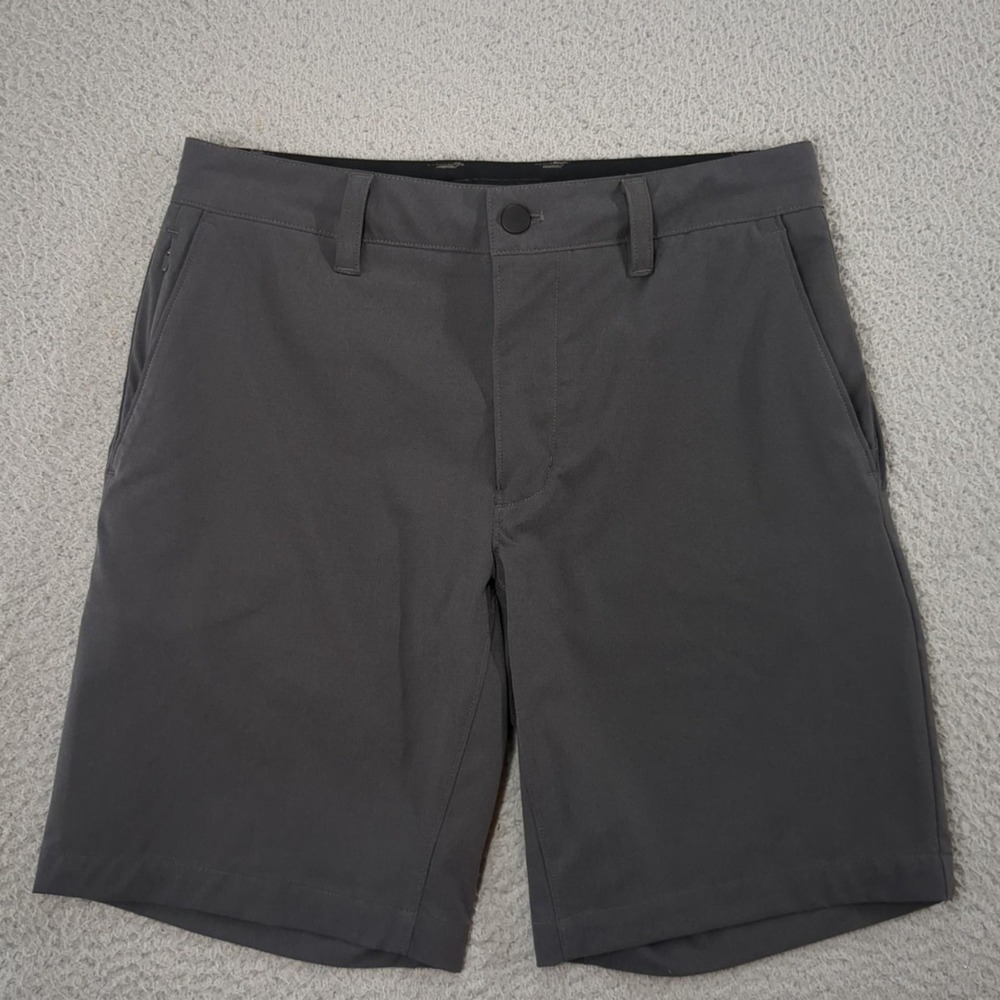 Proof Shorts Mens 28 Gray 8 Inch Microfiber Chino Drawstring Casual Stretch